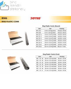Jual Spiral Plastik jilid Binding Joyko Ring Plastic Comb RPC-23-22 (Folio) termurah harga grosir Jakarta