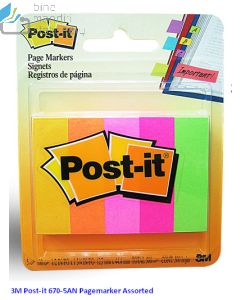 Contoh Alat Perlengkapan Kantor merk 3M Post-it , Gambar Produk 3M Post-it 670-5AN Page Marker 19x50mm 500 Sheets harga 39800 di Toko Peralatan Sekolah Murah