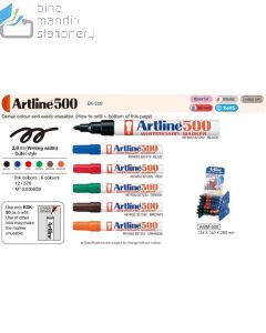 E-Katalog gambar atk Spidol Papan Tulis Bullet Style Artline 500 Whiteboard Marker Black dalam kategory Spidol Whiteboard