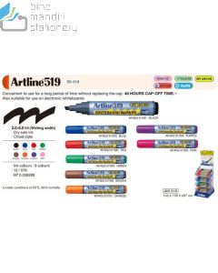 Gambar Spidol Papan Tulis Non Permanen Chisel Style Artline 519 Whiteboard Marker (dry safe) merek Artline