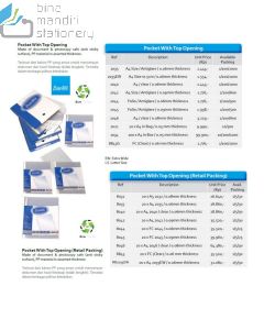 Jual Plastik folder multiholes untuk aneka ring binder Bantex 2035EW PP Pocket A4 + 0.5 cm termurah harga grosir Jakarta