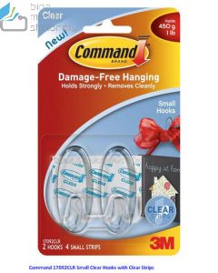 Contoh Alat Perlengkapan Kantor merk 3M Command , Gambar Produk Command 17092CLR Small Clear Hooks harga 47500 di Toko Peralatan Sekolah Murah