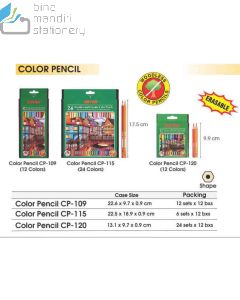 Foto Pensil Warna Unik Bisa Di Hapus Joyko Color Pencil CP-120 (12 Color) Erasable merek Joyko