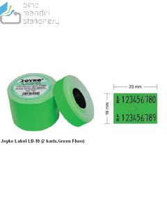 Contoh Kertas Tempel Harga Joyko Label LB-10 (2 baris,Green Fluor) merek Joyko