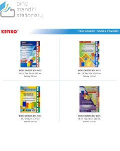 Katalog brosur gambar alat tulis Dividers & Indexes model Kenko IDV-A505 Index Divider Pembatas Buku