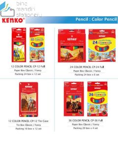 Brosur gambar perlengkapan sekolah Kenko Pencil Colour CP-24 FC Pensil Warna