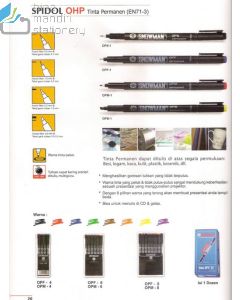 Contoh alat tulis Pena Spidol Snowman OHP Permanent Marker OPM-1 Black / Blue / Red dan gambarnya